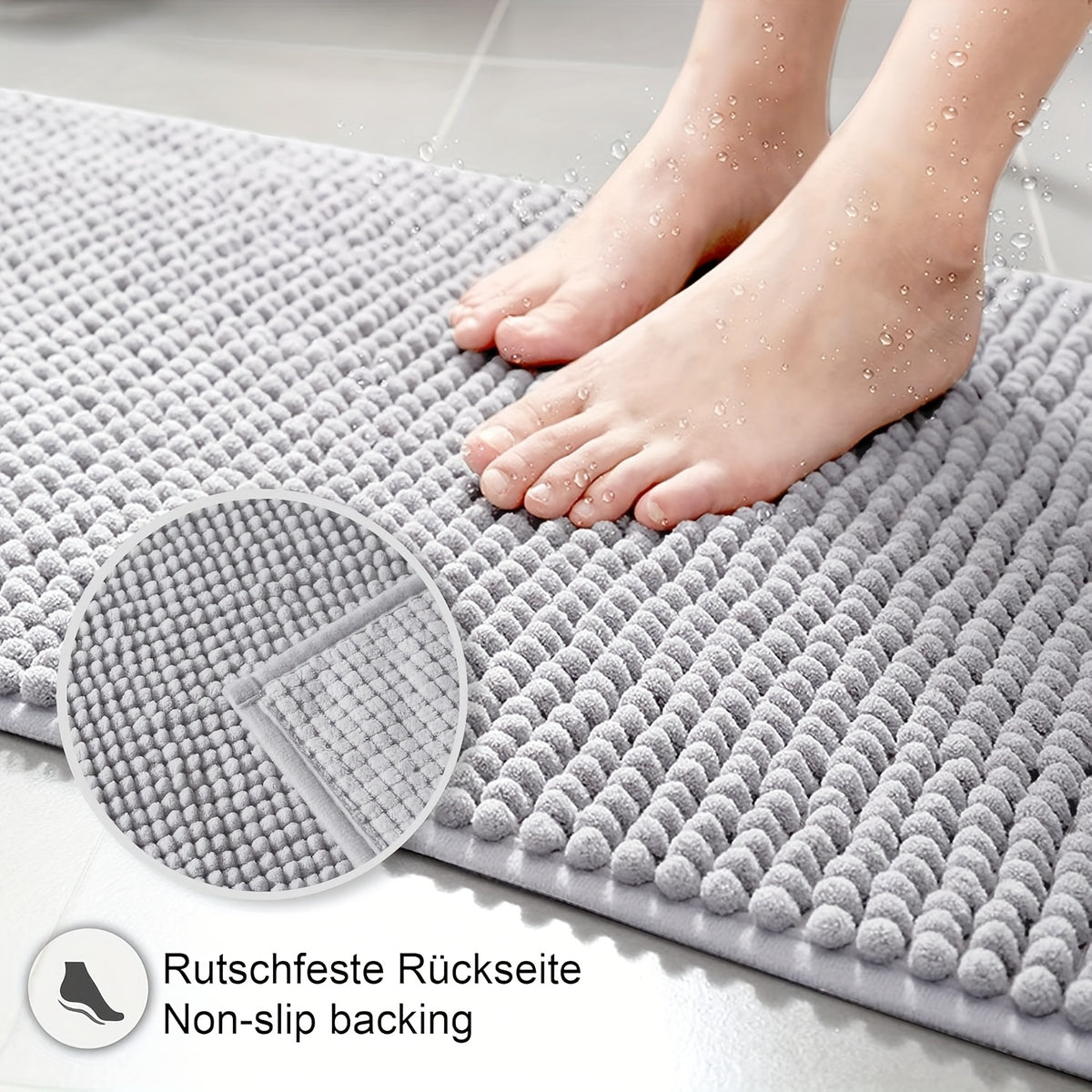 Tapis de salle de bain chenille épaisse