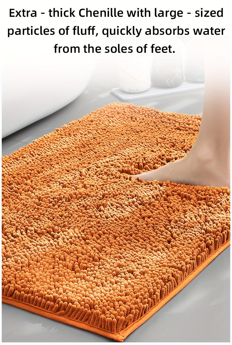 Tapis de salle de bain en chenille ultra épais et absorbant