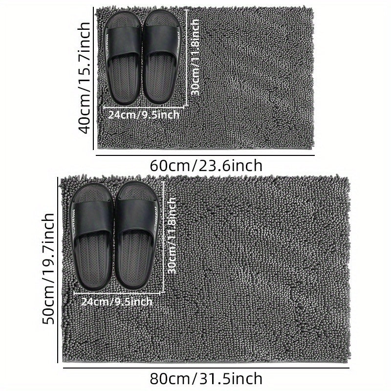 Tapis de salle de bain en chenille ultra épais et absorbant