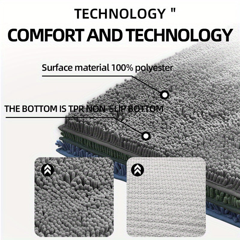 Tapis de salle de bain en chenille ultra épais et absorbant