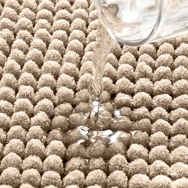 Tapis de salle de bain chenille dense, lot de 2, dos TPR
