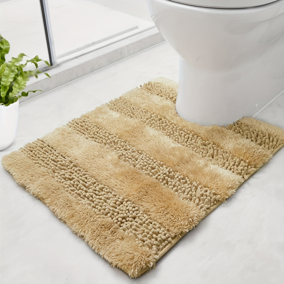 Tapis de salle de bain en chenille et contour WC, lot de 2, 3