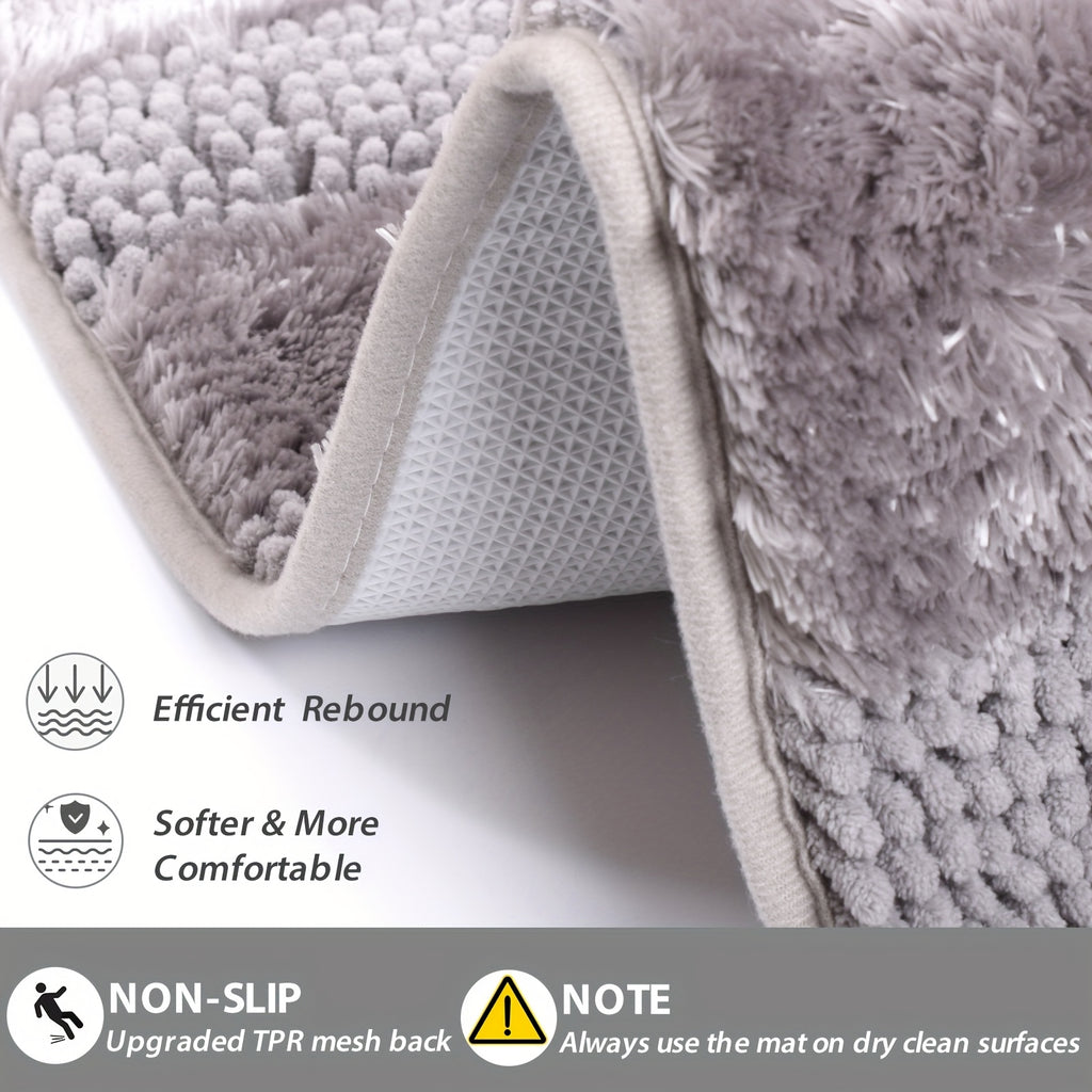 Tapis de salle de bain en chenille et contour WC, lot de 2, 3