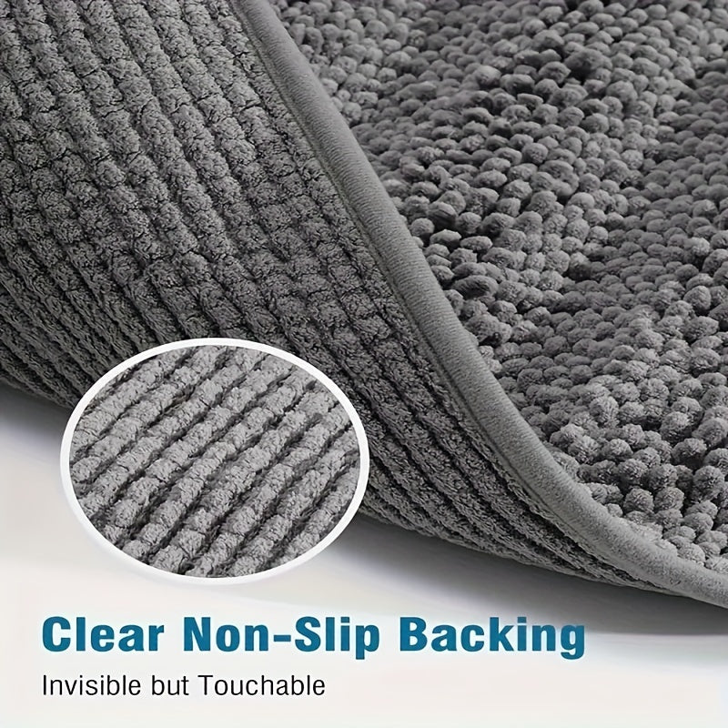 Tapis de salle de bain chenille, relief tufté 3D géométrique