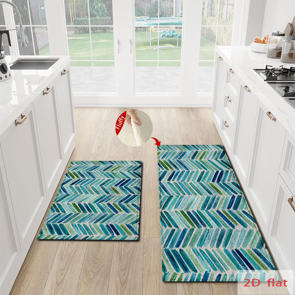 Tapis de salle de bain chevron, plat