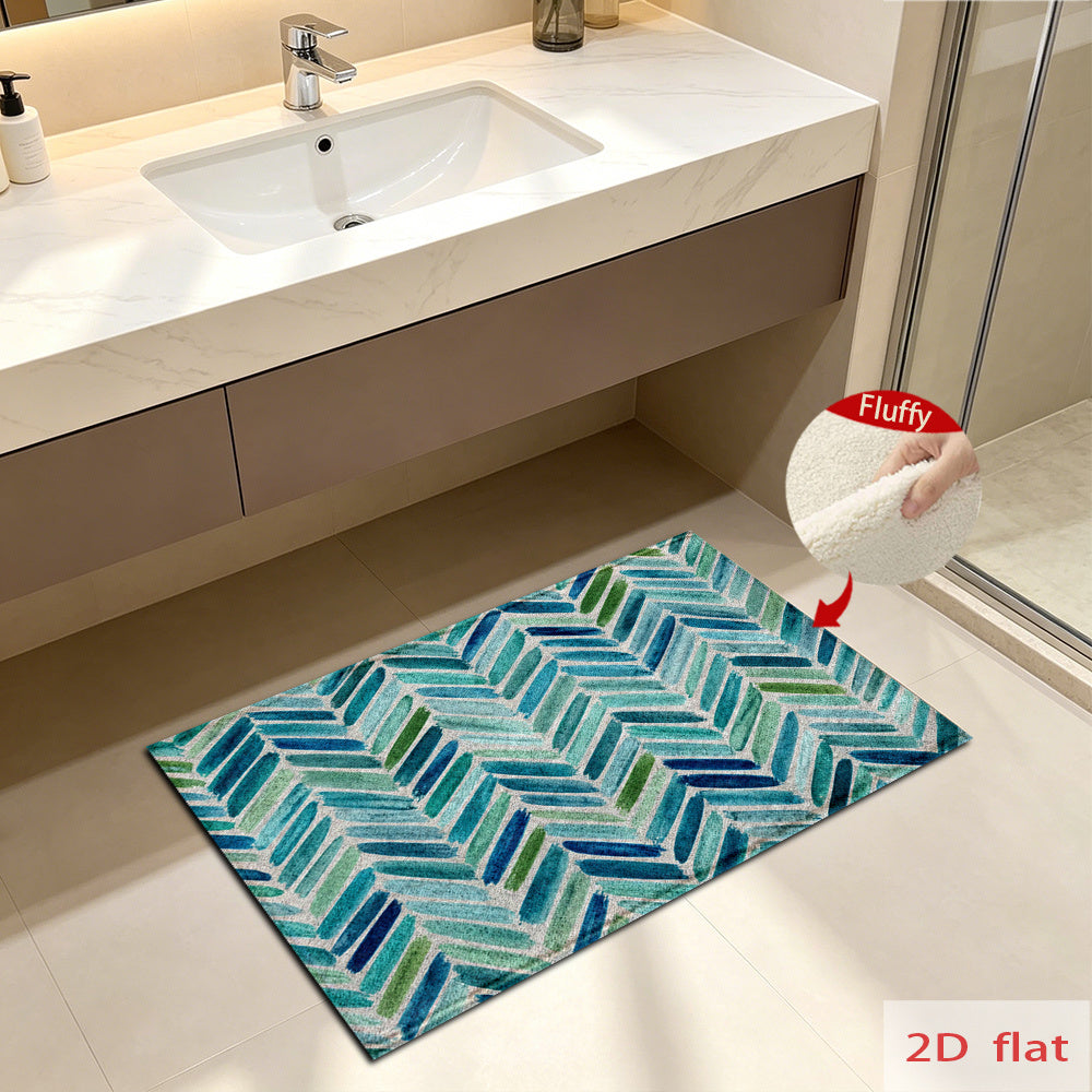 Tapis de salle de bain chevron, plat