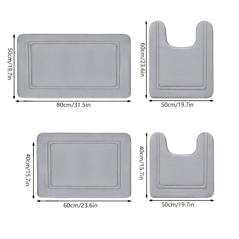 Tapis de salle de bain et contour de WC, ensemble 2 pièces