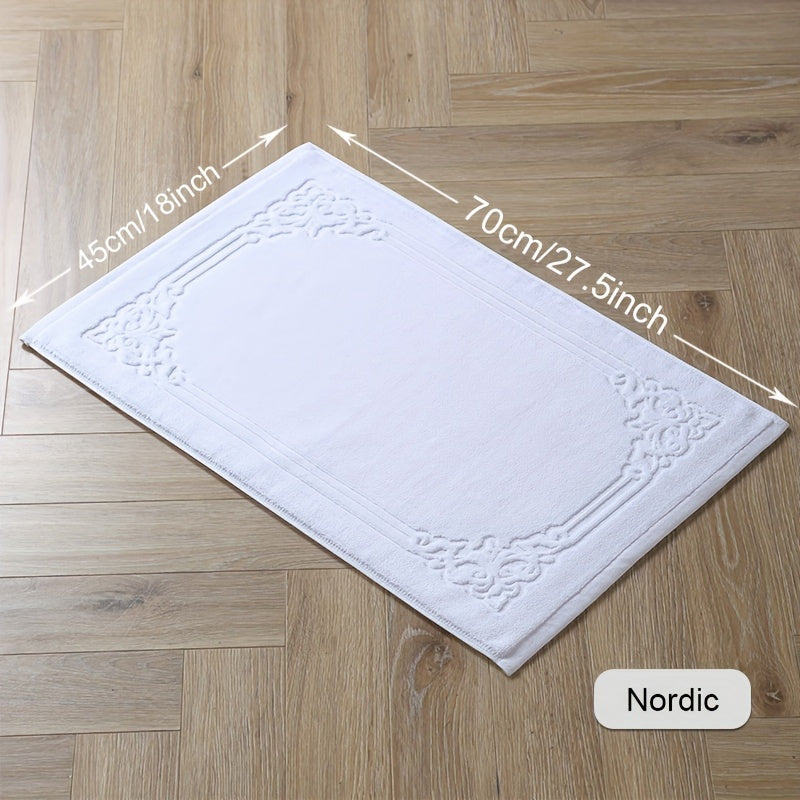 Tapis de salle de bain coton, duo de deux reliefs tissés