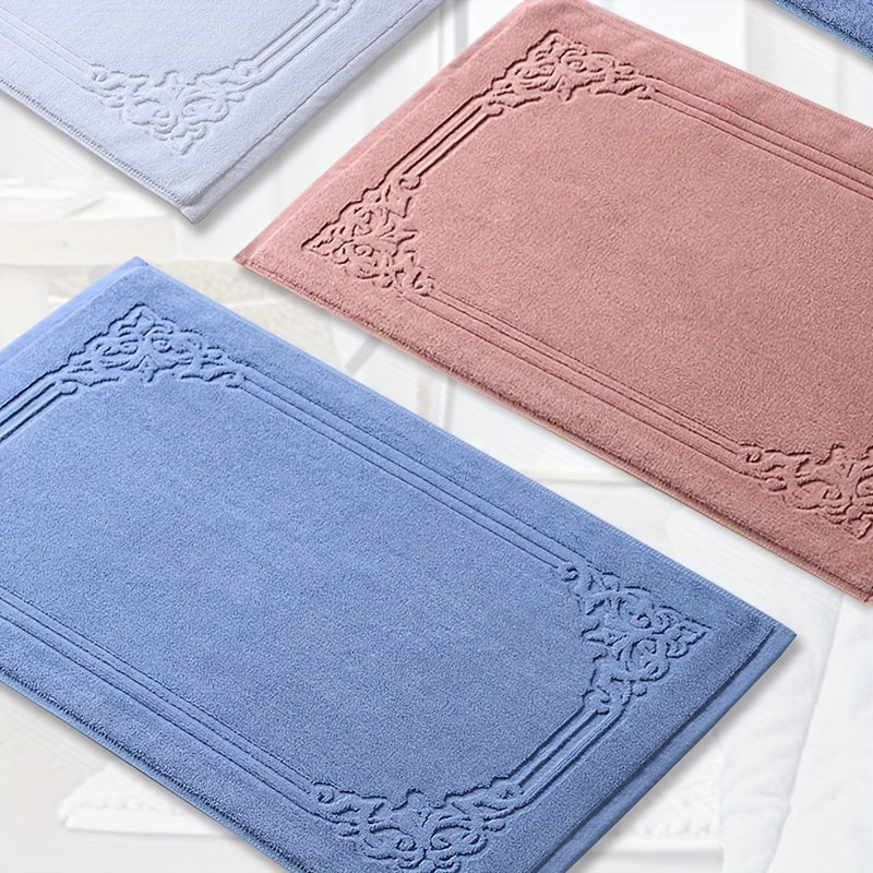 Tapis de salle de bain coton, duo de deux reliefs tissés