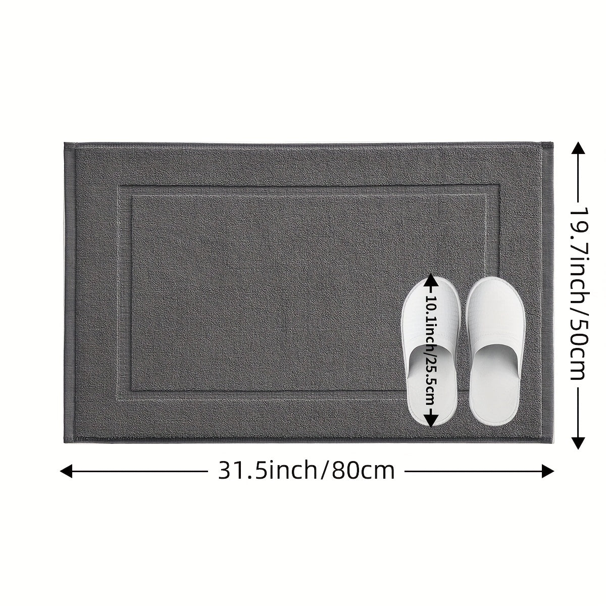 Tapis de salle de bain en coton éponge, lot de 2