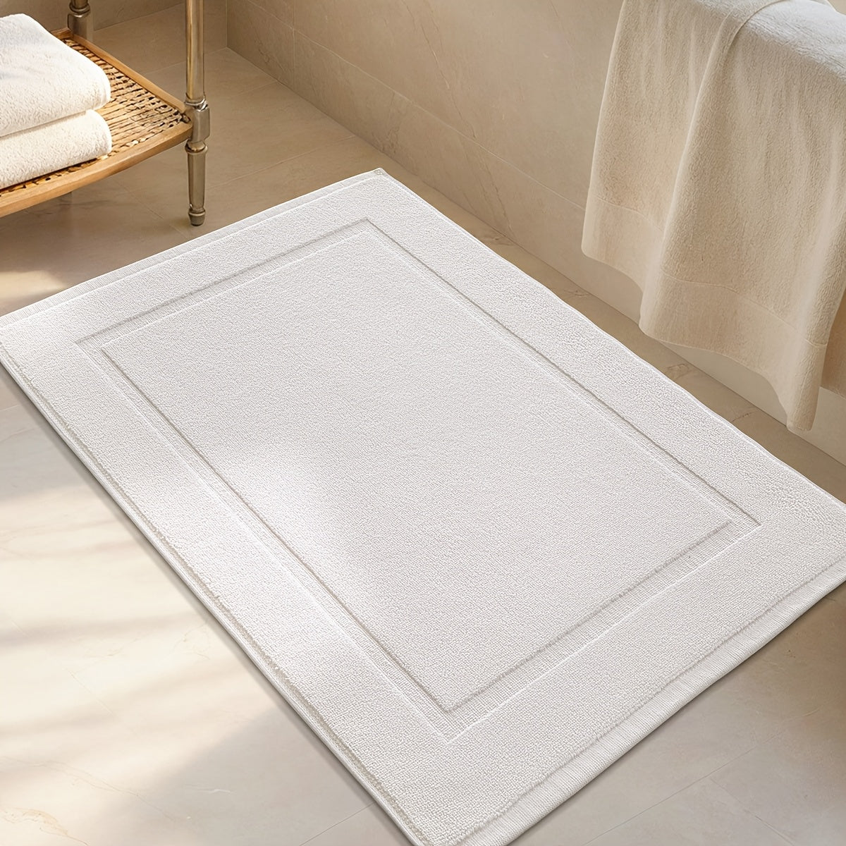 Tapis de salle de bain en coton éponge, lot de 2