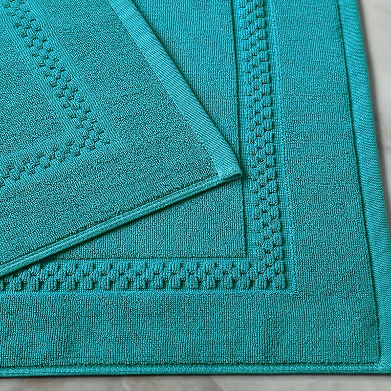 Tapis de salle de bain en coton éponge, couronne en relief