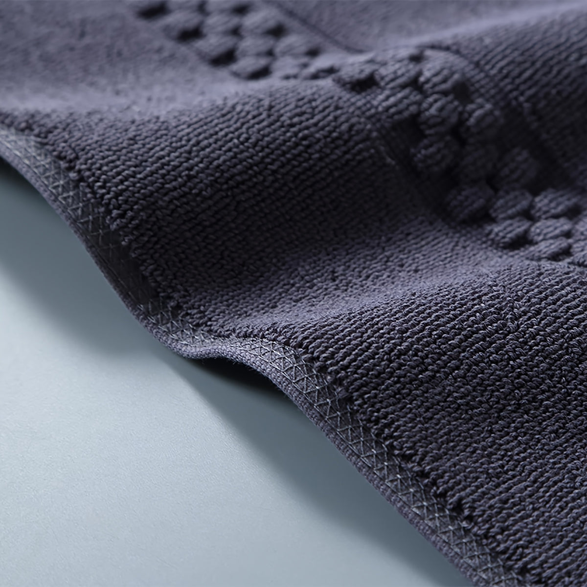 Tapis de salle de bain en coton éponge, couronne en relief