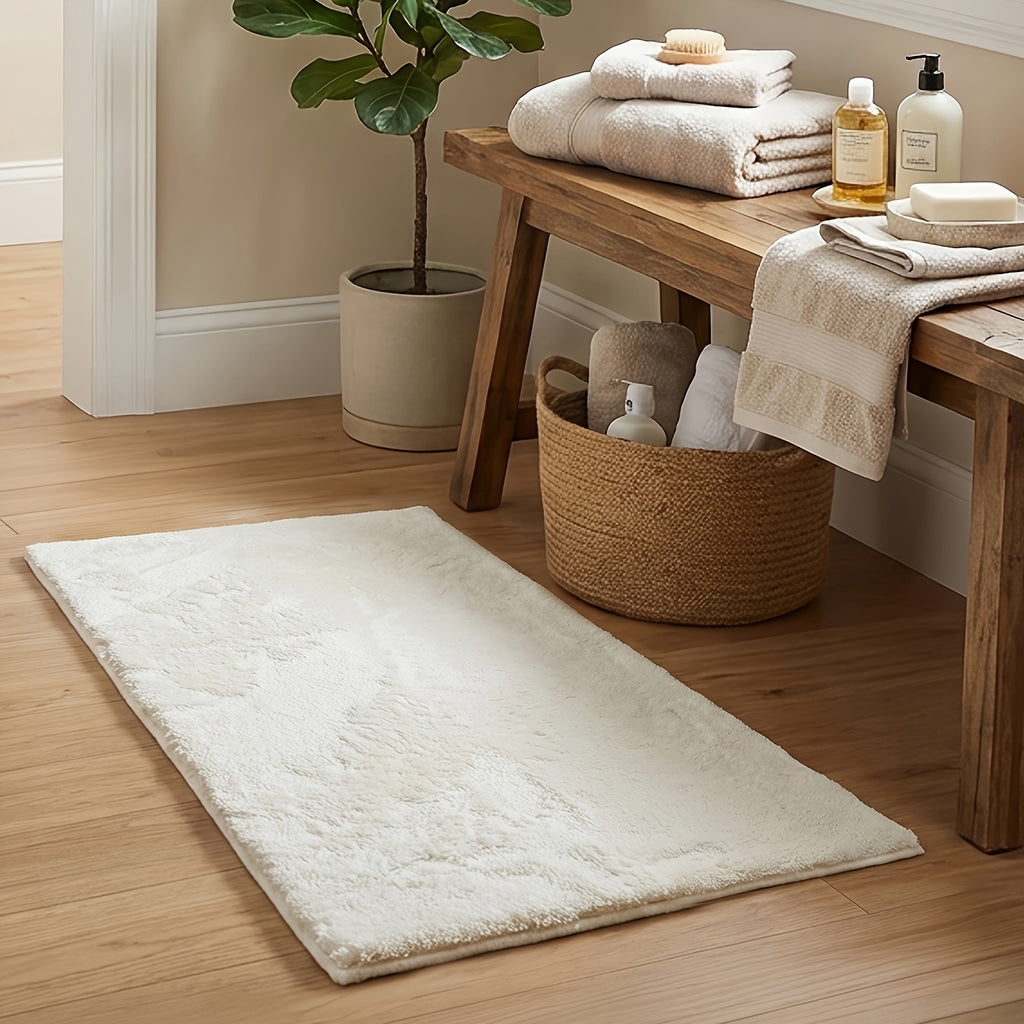 Tapis de salle de bain en velours bouclé ultra-doux
