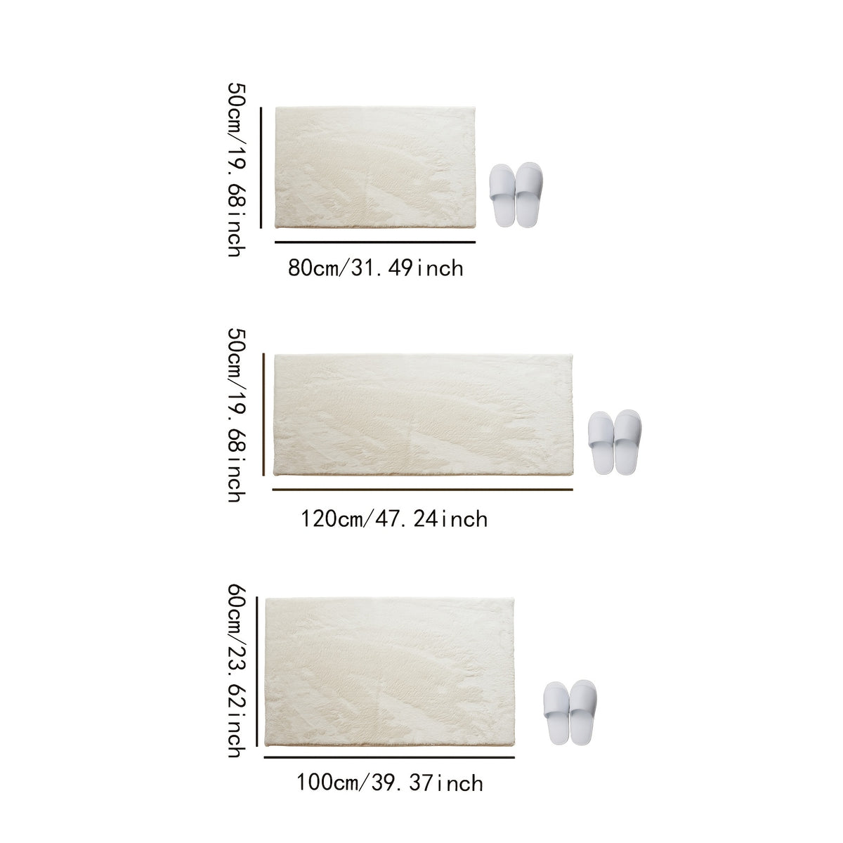 Tapis de salle de bain en velours bouclé ultra-doux