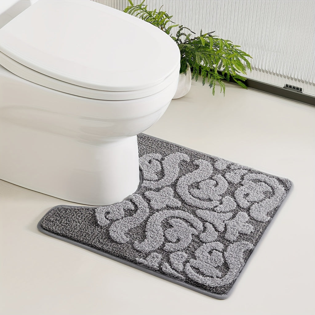 Tapis de salle de bain damassé rétro