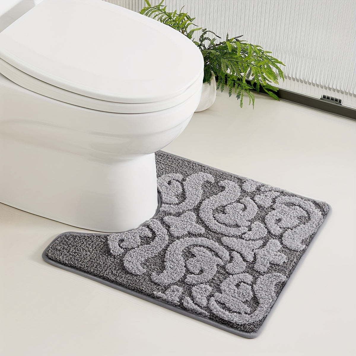 Tapis de salle de bain damassé rétro
