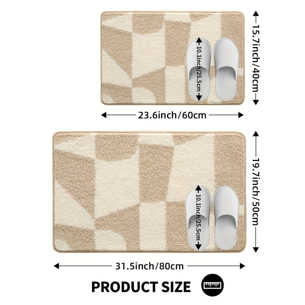 Tapis de salle de bain à damier tufté