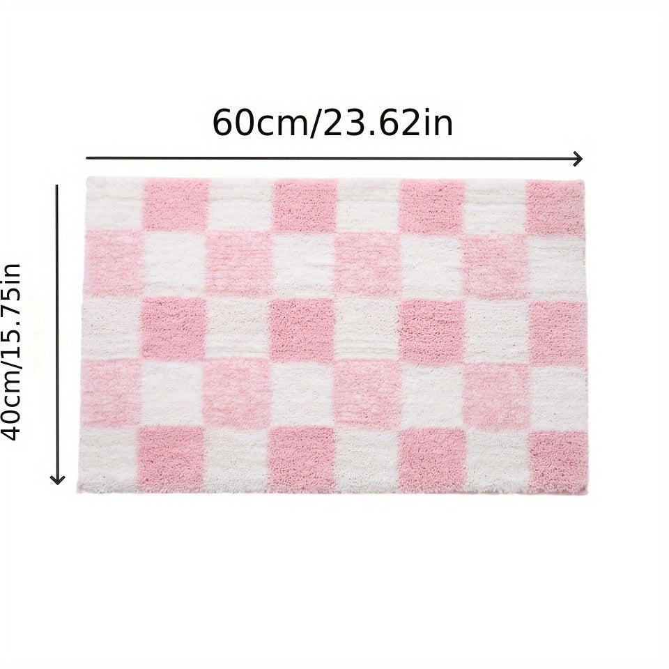 Tapis de salle de bain à damier