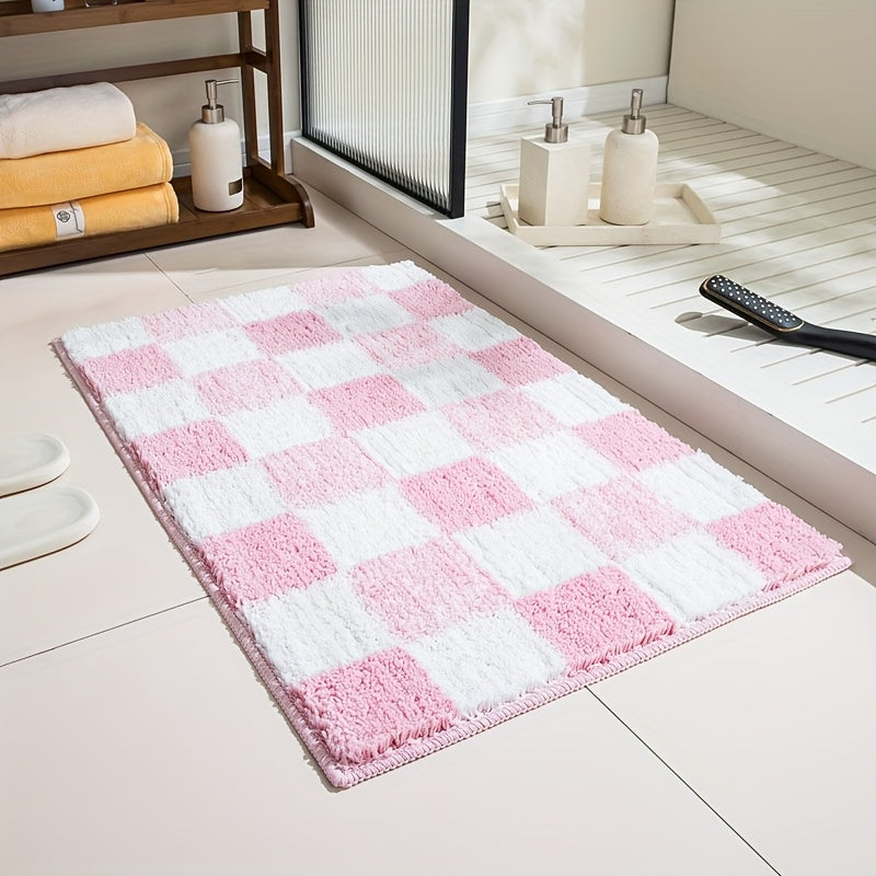 Tapis de salle de bain à damier