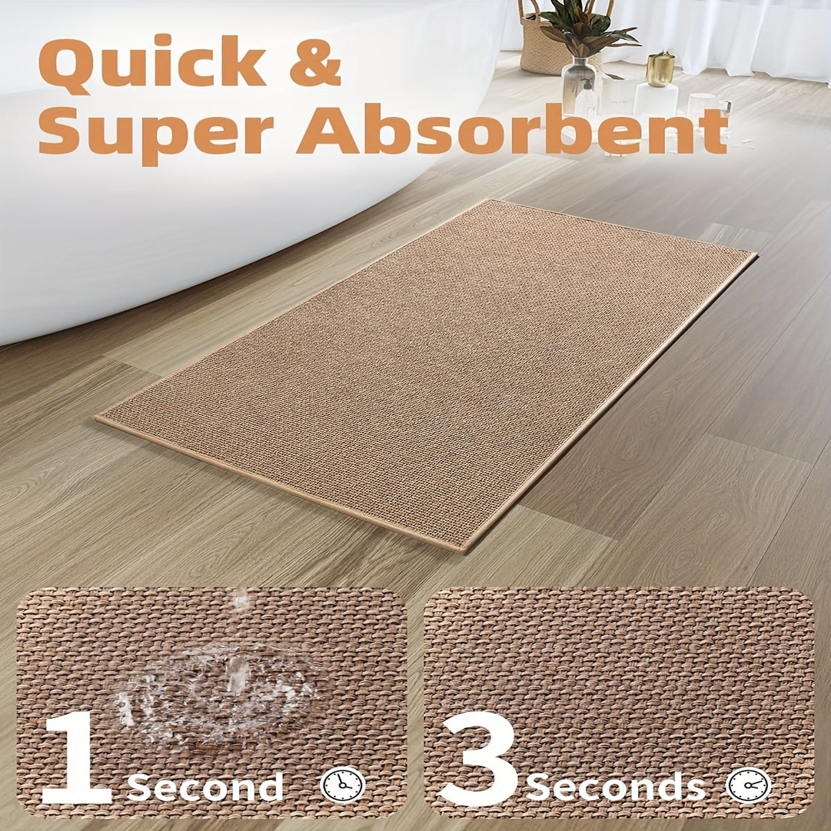 Tapis de salle de bain damier tressé, 2250 g/m²