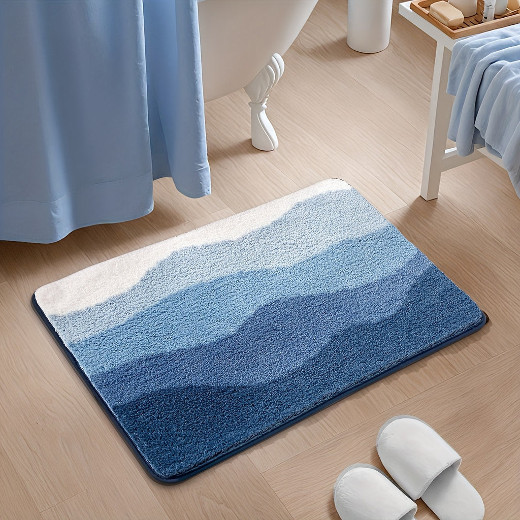 Tapis de salle de bain dégradé en vagues