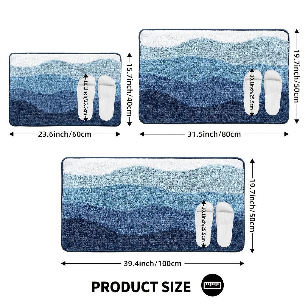 Tapis de salle de bain dégradé en vagues