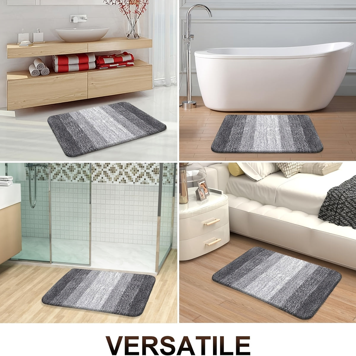 Tapis de salle de bain dégradé, microfibre extra douce