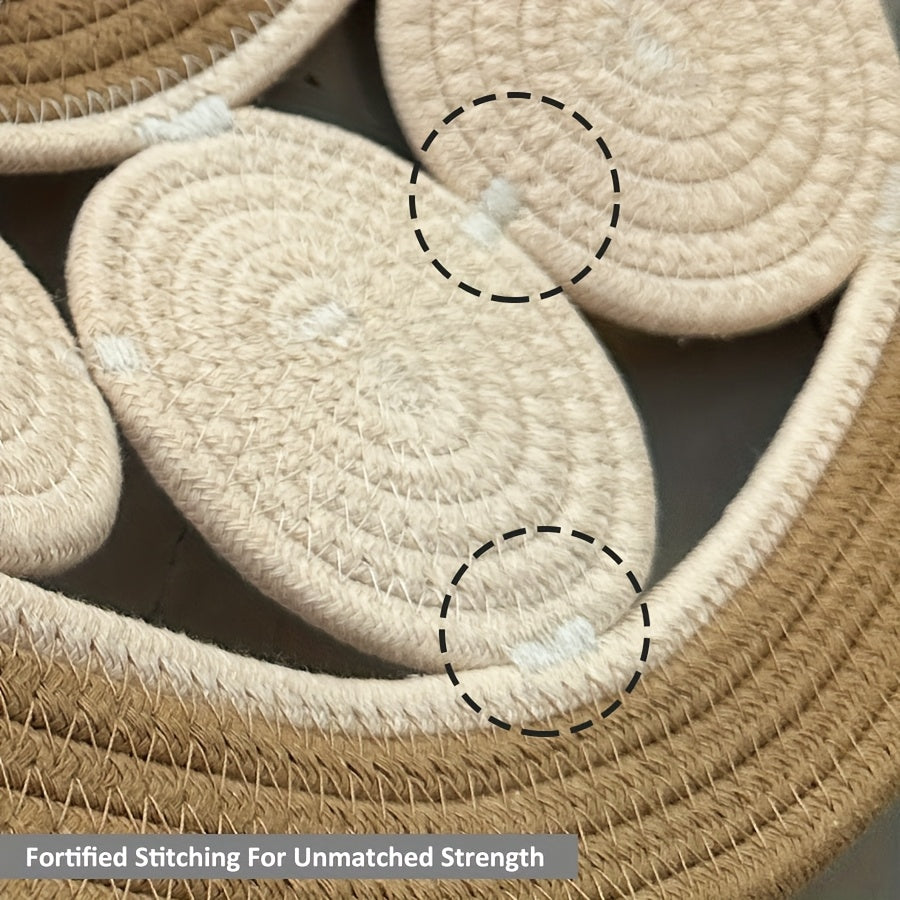 Tapis de salle de bain demi-lune en lin tressé à la main