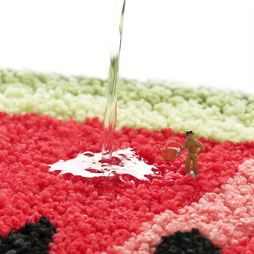 Tapis de salle de bain demi-lune, tranche de fruit tuftée