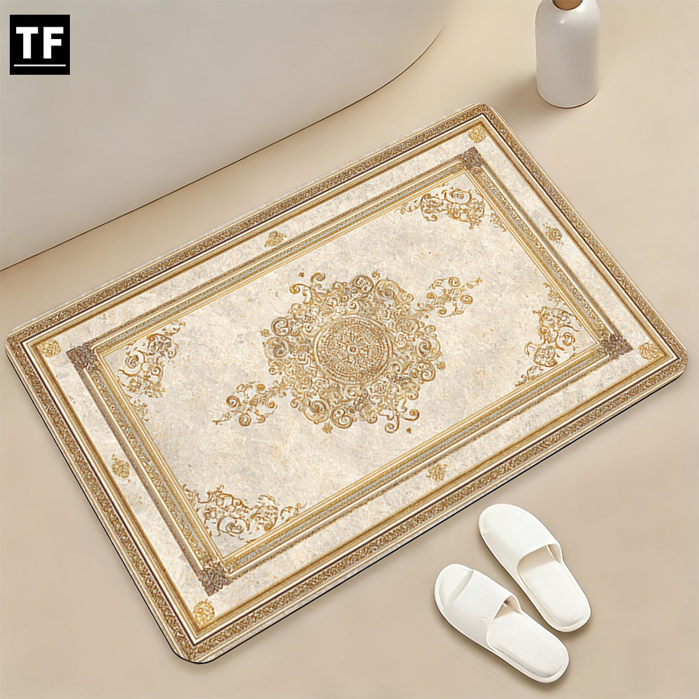 Tapis de salle de bain, motif baroque