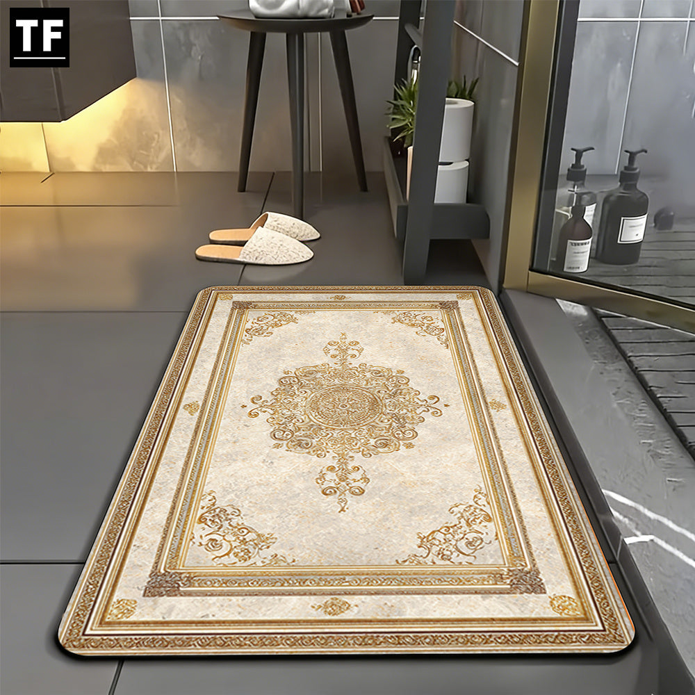 Tapis de salle de bain, motif baroque