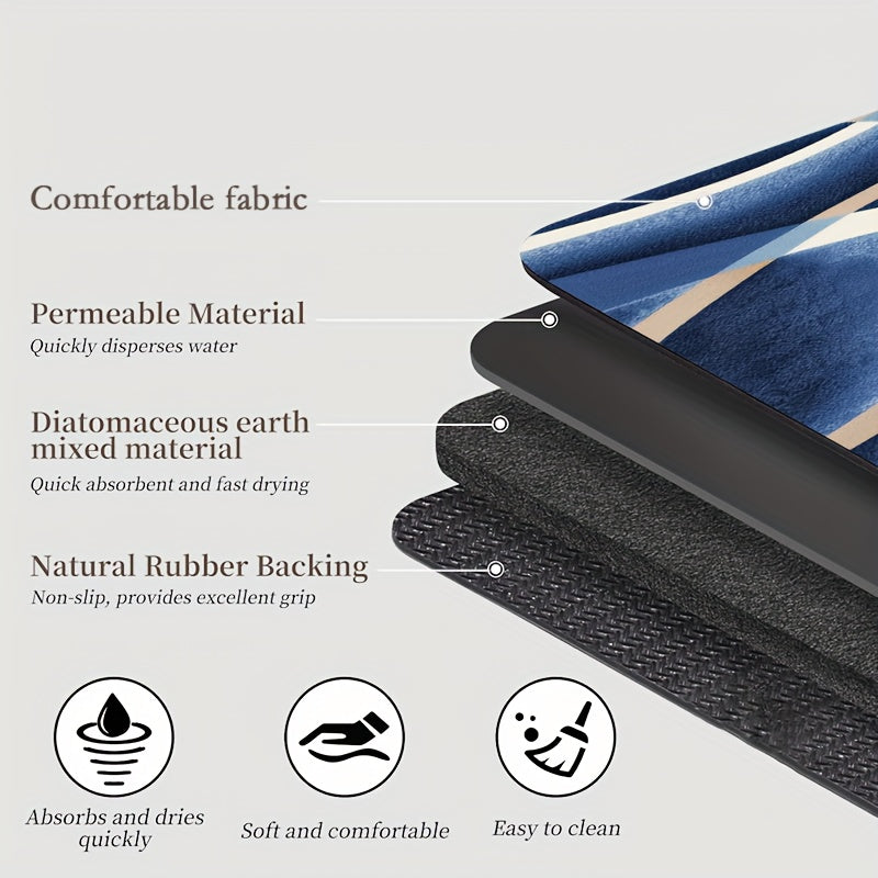 Tapis de salle de bain en diatomite, jusqu'à 120 cm
