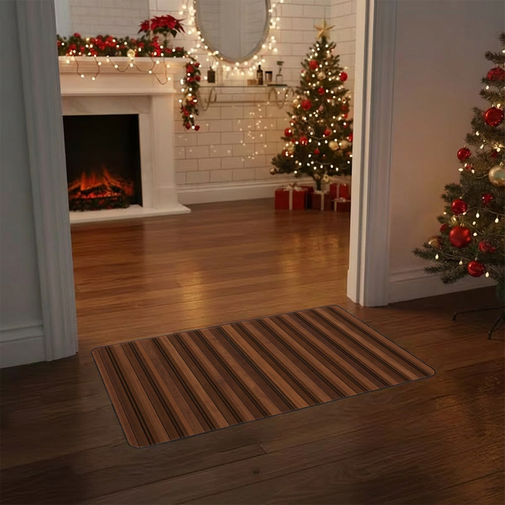 Tapis de salle de bain en diatomite, motif lattes de bois