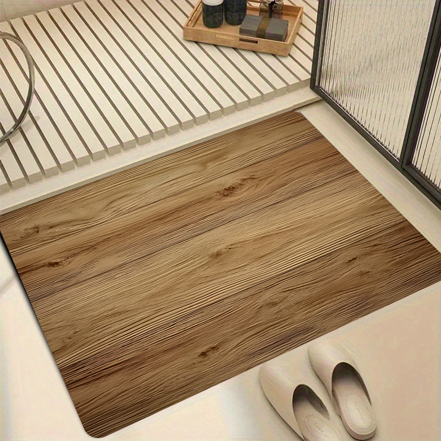 Tapis de salle de bain effet parquet chêne