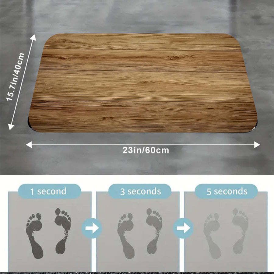 Tapis de salle de bain effet parquet chêne