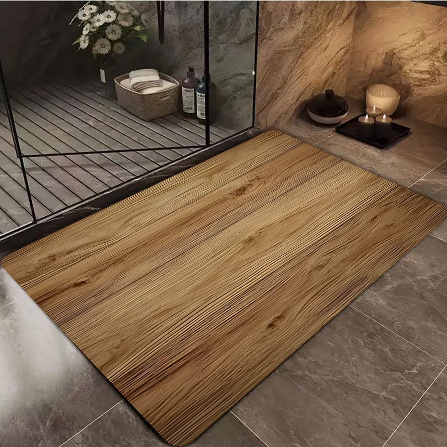 Tapis de salle de bain effet parquet chêne