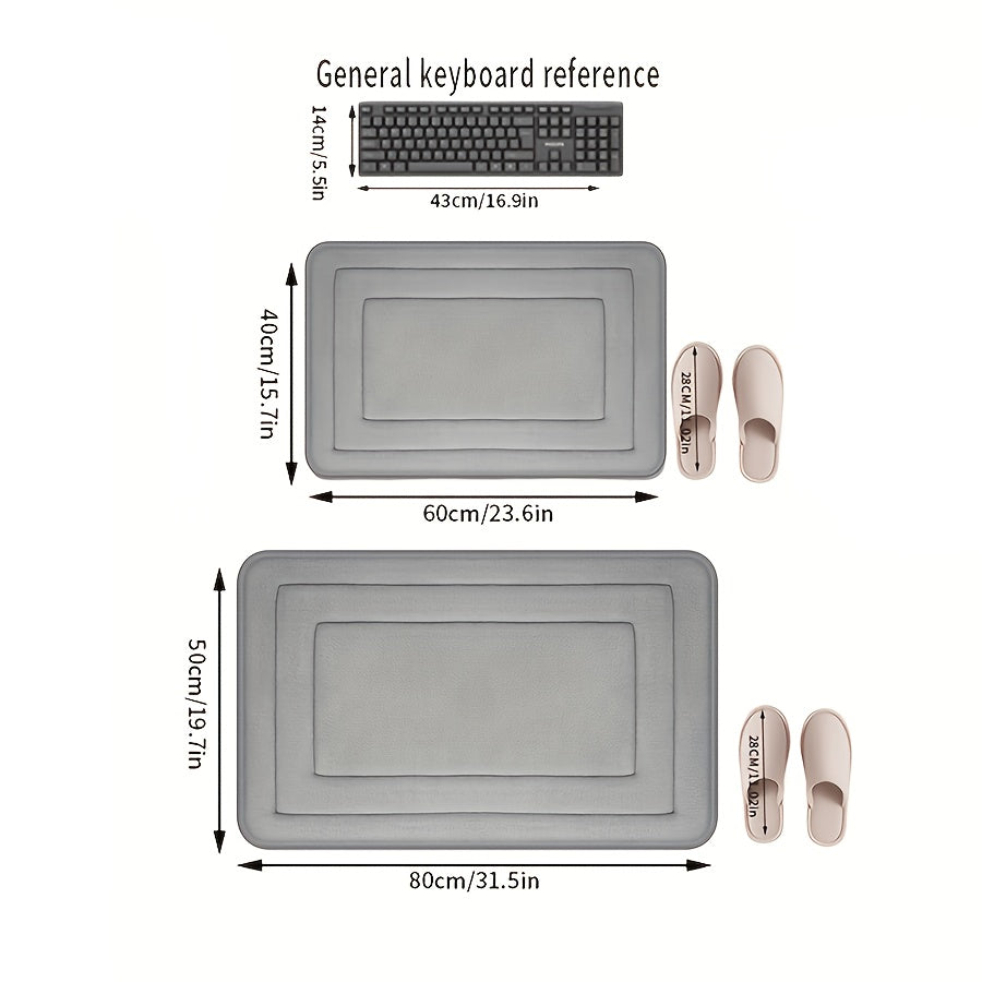Tapis de salle de bain duo de 2 pièces gaufrées, 6 teintes