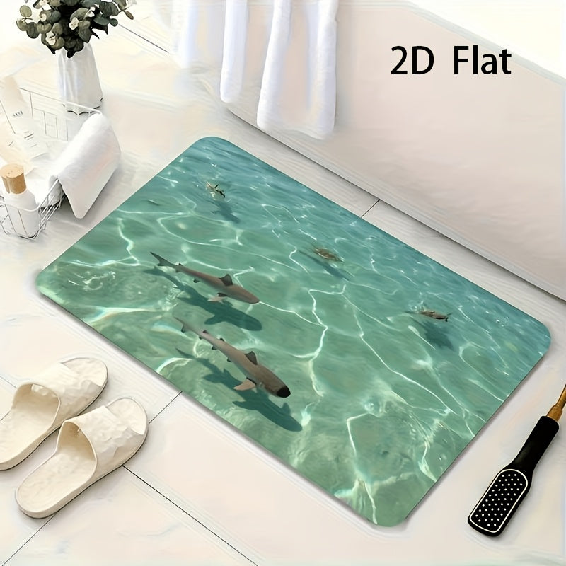 Tapis de salle de bain eau, requins ou étoiles de mer