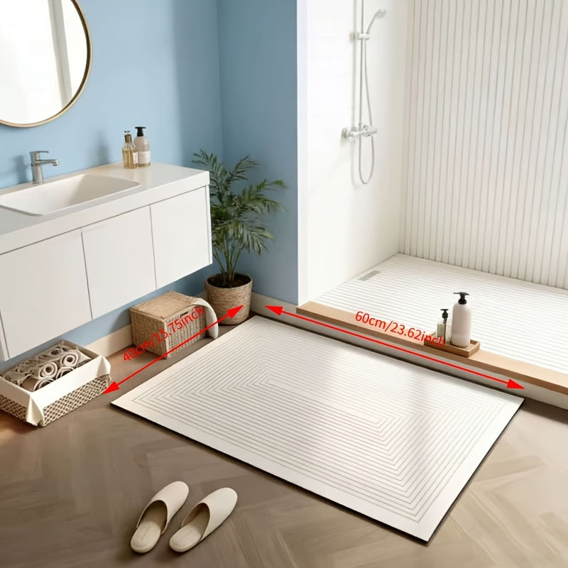 Tapis de salle de bain à cadres emboîtés, grand format