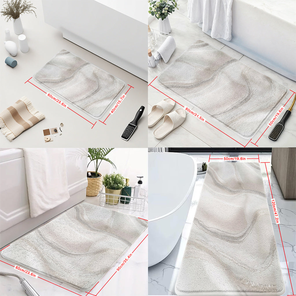 Tapis de salle de bain effet marbre veiné d'