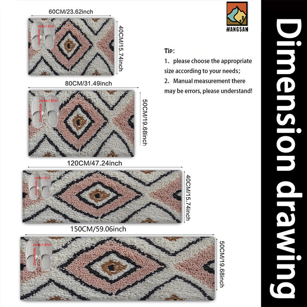 Tapis de salle de bain ethnique, format couloir