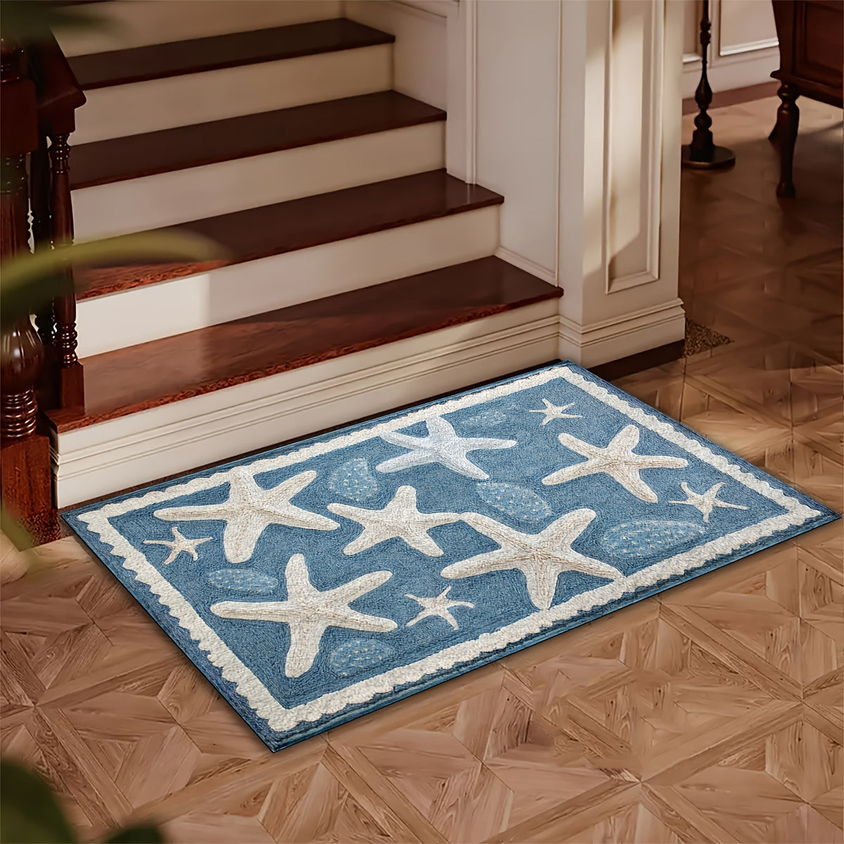 Tapis de salle de bain étoiles de mer en relief, 3 tailles