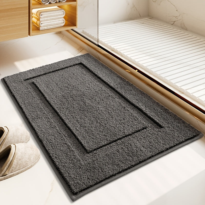 Tapis de salle de bain extra épais à bordure hôtelière en relief