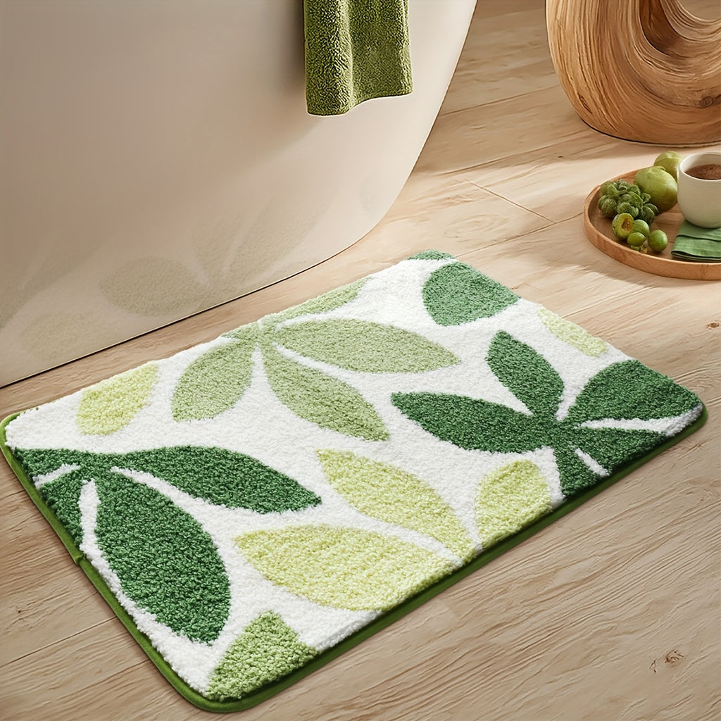 Tapis de salle de bain feuillage tufté, trois