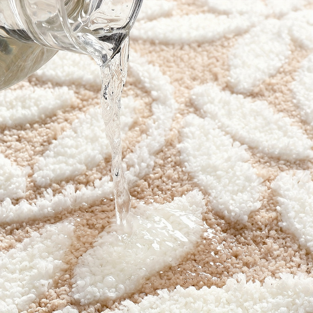Tapis de salle de bain à feuilles tuftées