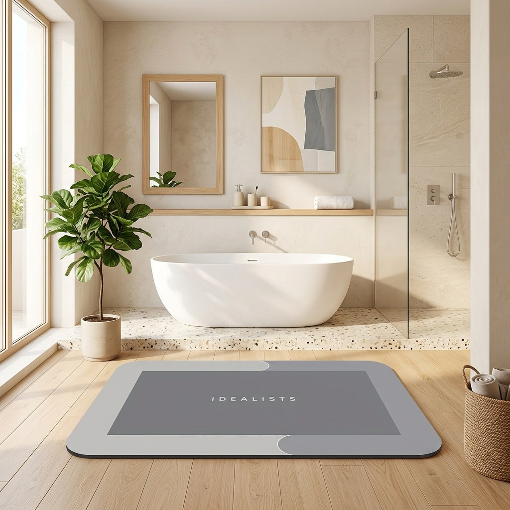 Tapis de salle de bain fin, absorbant et antidérapant