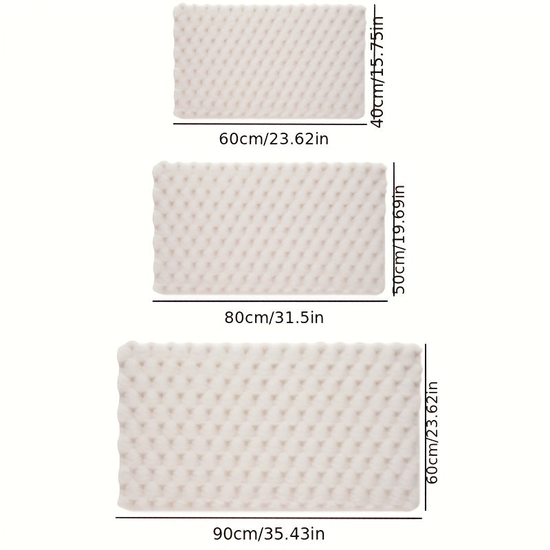 Tapis de salle de bain fin à pois en relief, dos PVC plein