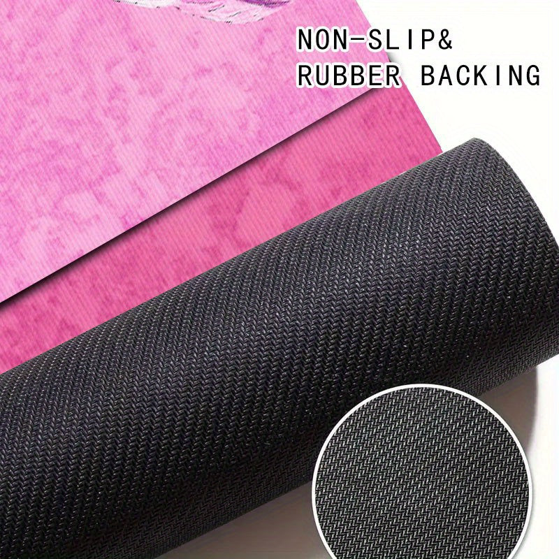 Tapis de salle de bain motif flamant, dos caoutchouc