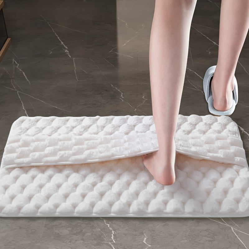 Tapis de salle de bain épais, relief matelassé, dos PVC
